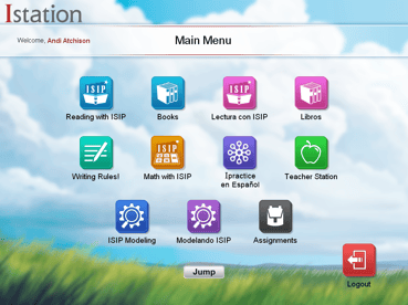 Istation's main screen